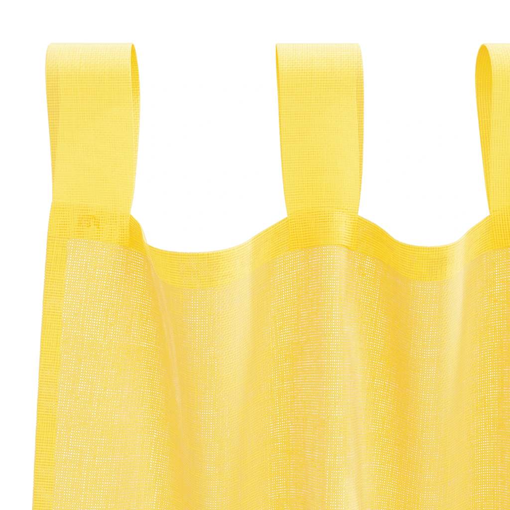 vidaXL Zasłony woalowe z pętelkami 2 szt. Żółte 140x140 cm