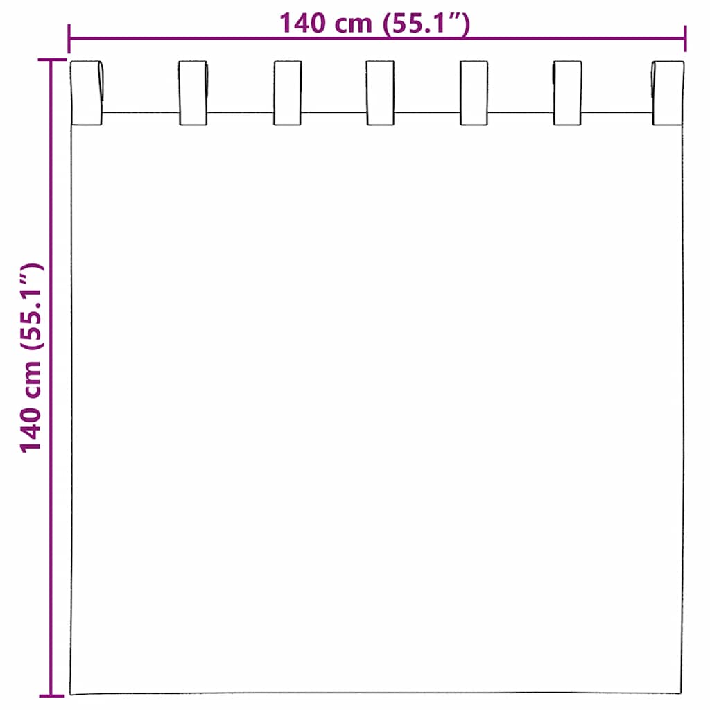vidaXL Zasłony woalowe z pętelkami 2 szt. Żółte 140x140 cm