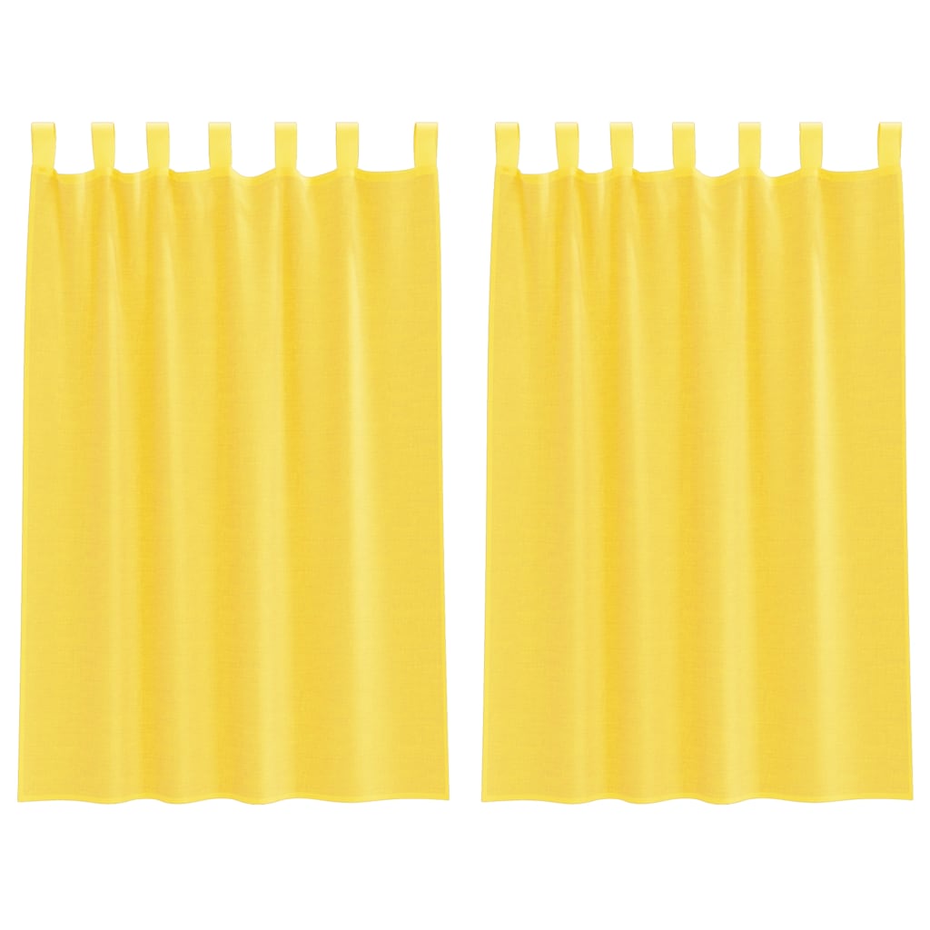 vidaXL Zasłony woalowe z pętelkami 2 szt. Żółte 140x175 cm
