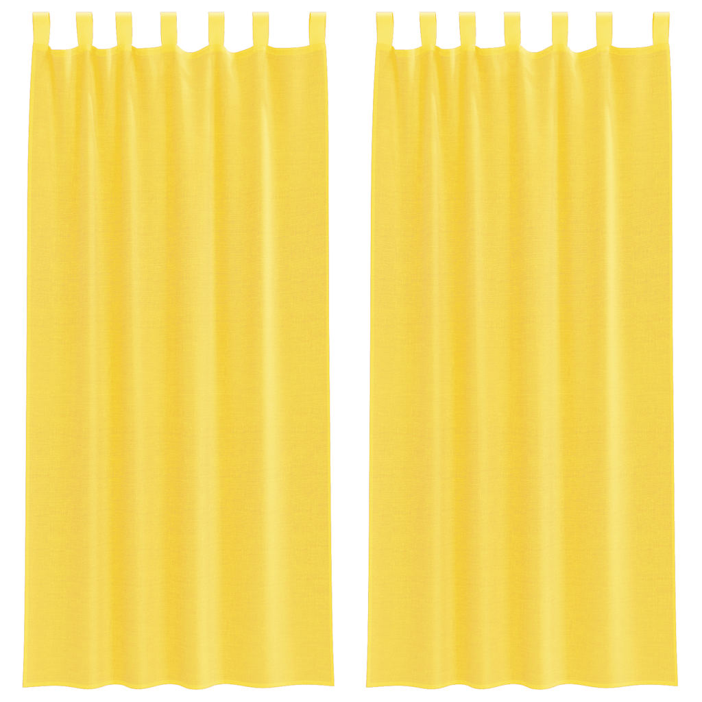 vidaXL Zasłony woalowe z pętelkami 2 szt. Żółte 140x225 cm