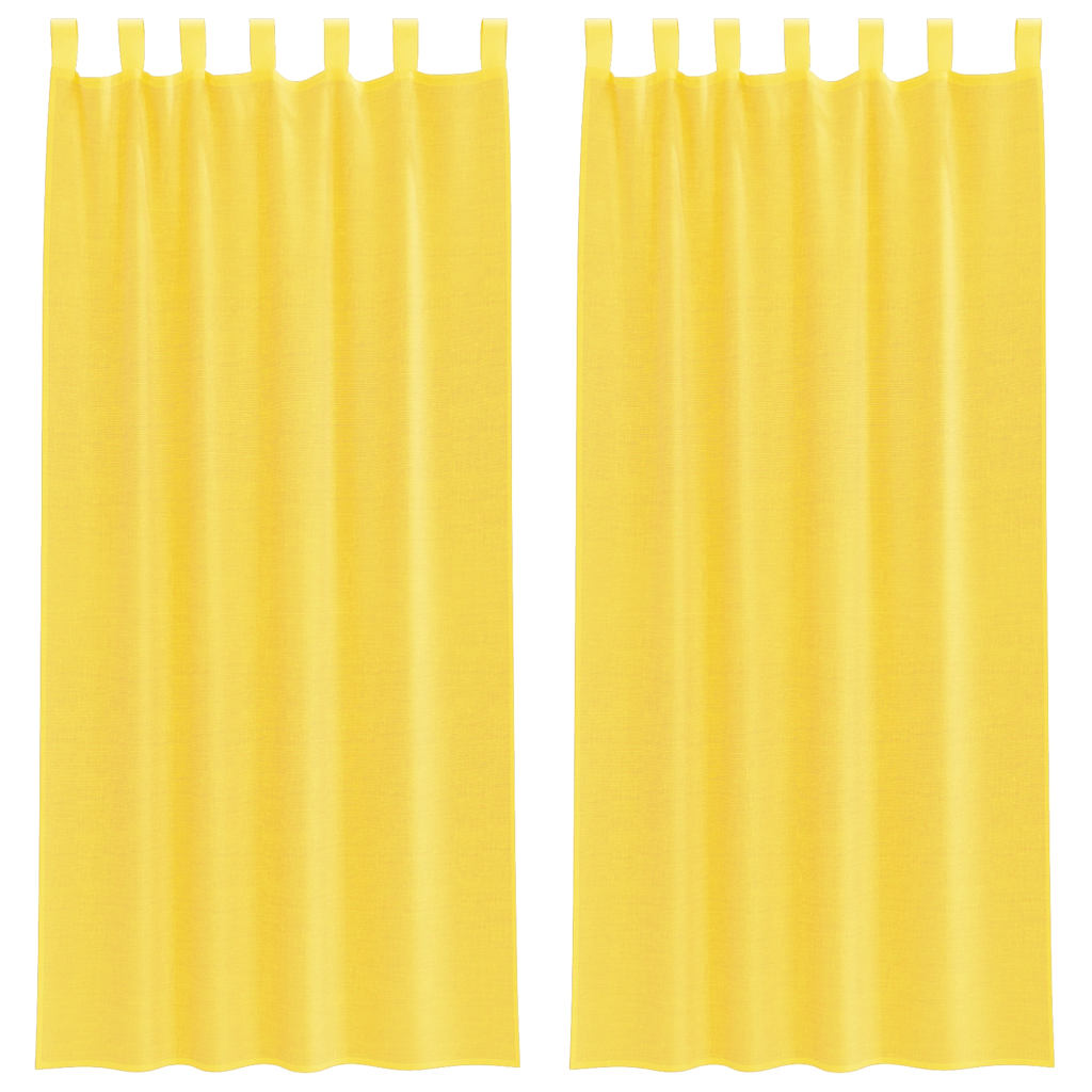 vidaXL Zasłony woalowe z pętelkami 2 szt. Żółte 140x245 cm