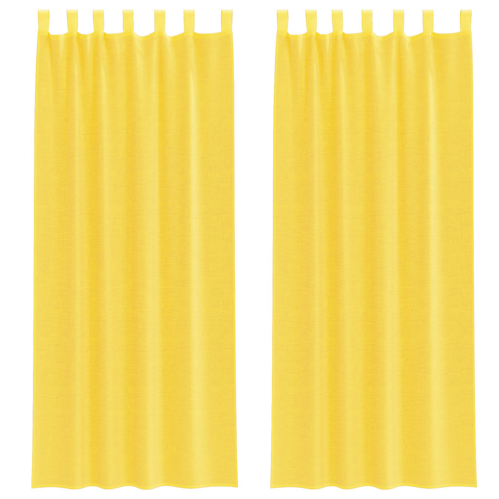 vidaXL Zasłony woalowe z pętelkami 2 szt. Żółte 140x260 cm