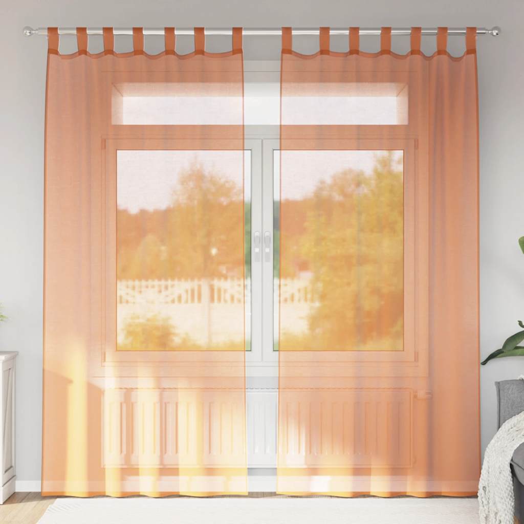 vidaXL Zasłony woalowe z pętelkami 2 szt. Terakota 140x245 cm