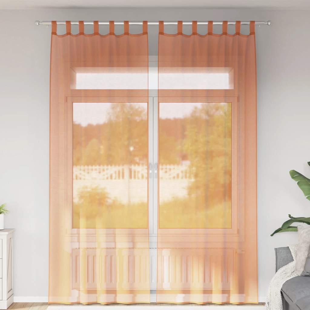 vidaXL Zasłony woalowe z pętelkami 2 szt. Terakota 140x260 cm