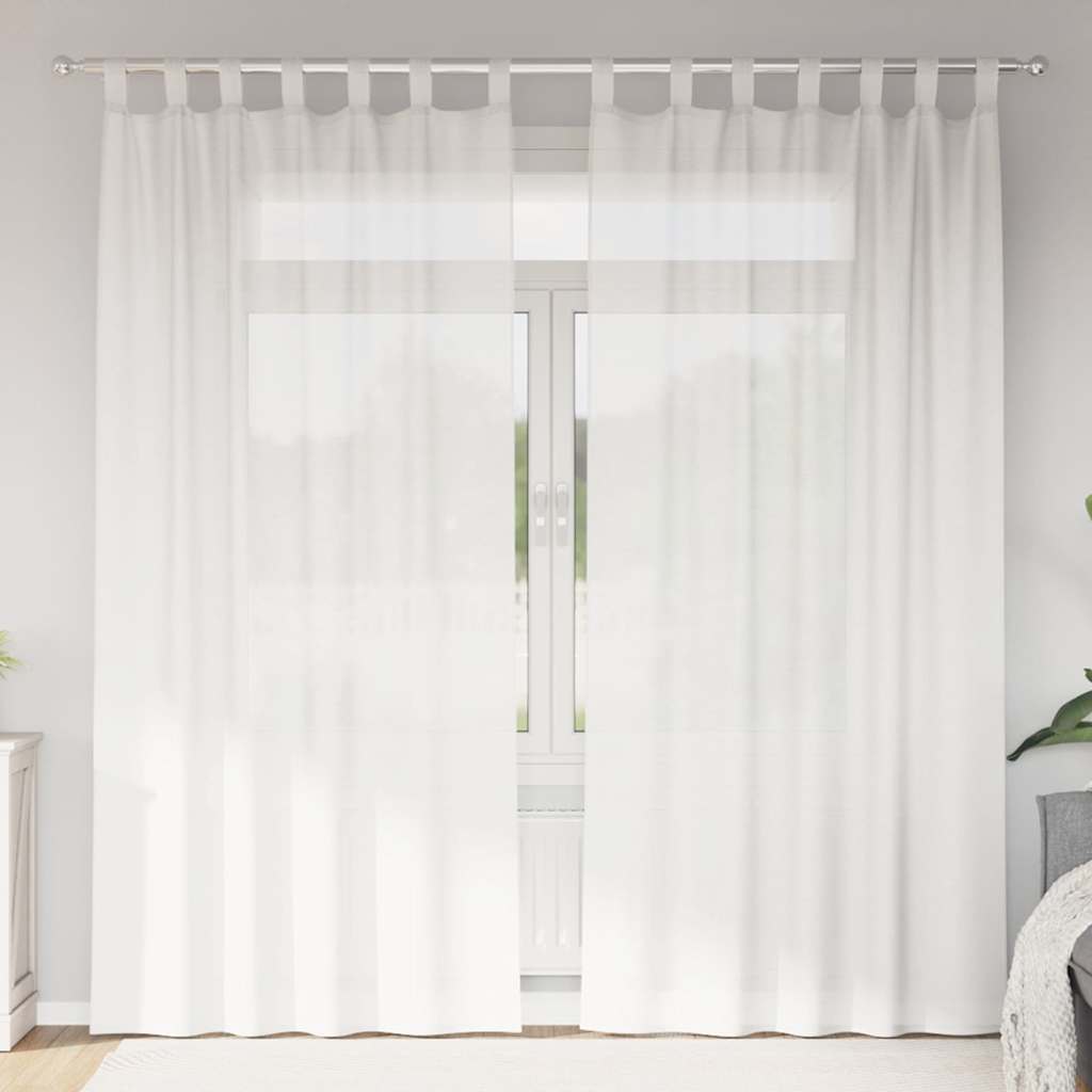 vidaXL Zasłony woalowe z pętelkami 2 szt. Białe 140x245 cm