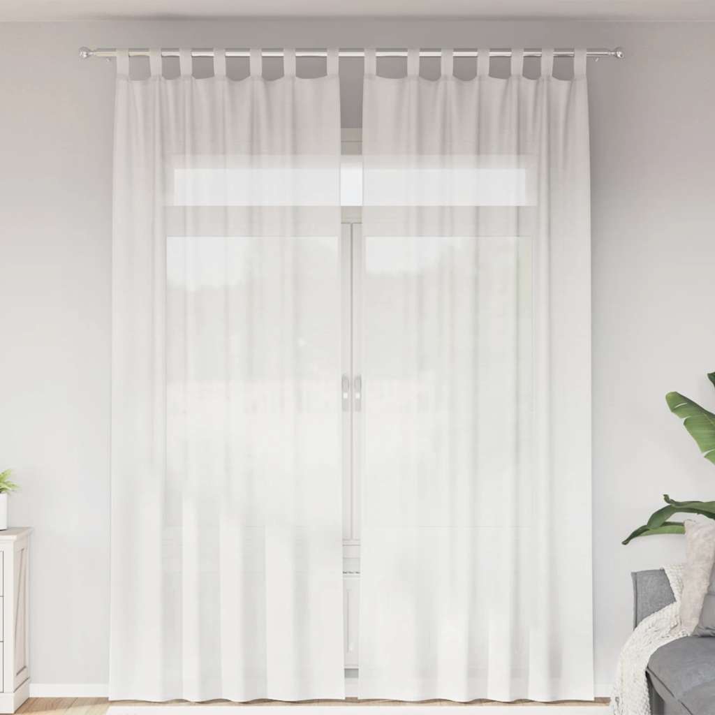 vidaXL Zasłony woalowe z pętelkami 2 szt. Białe 140x260 cm