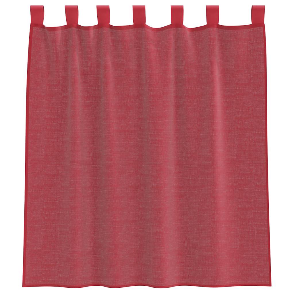 vidaXL Zasłony woalowe z pętelkami 2 szt. Wino czerwone 140x140 cm