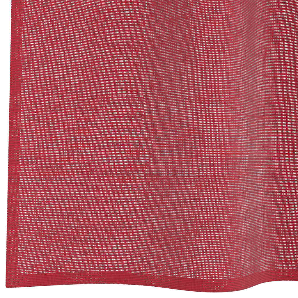 vidaXL Zasłony woalowe z pętelkami 2 szt. Wino czerwone 140x140 cm