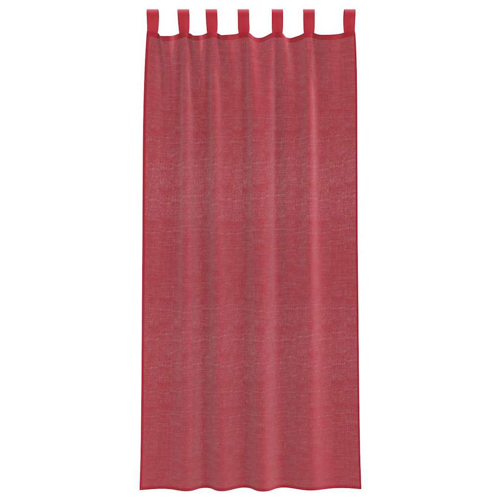 vidaXL Zasłony woalowe z pętelkami 2 szt. Wino czerwone 140x225 cm