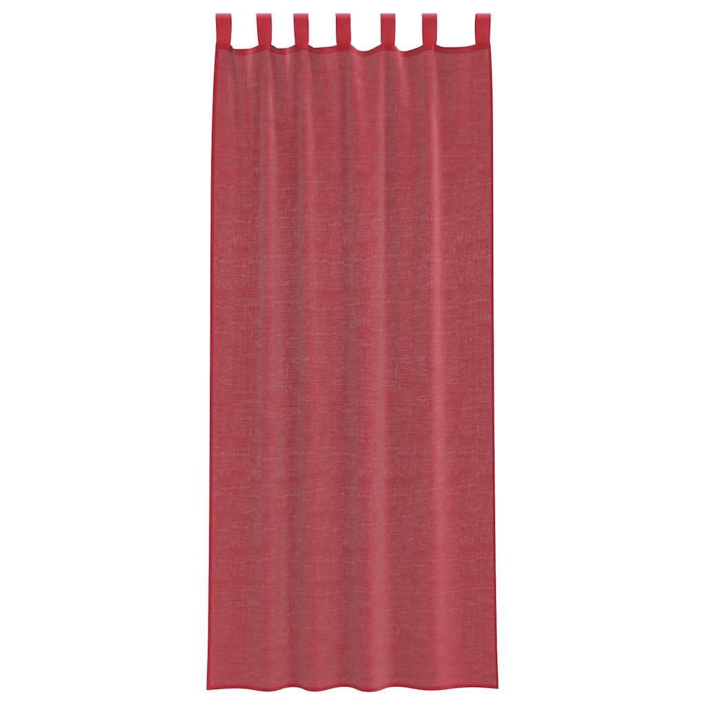 vidaXL Zasłony woalowe z pętelkami 2 szt. Wino czerwone 140x260 cm