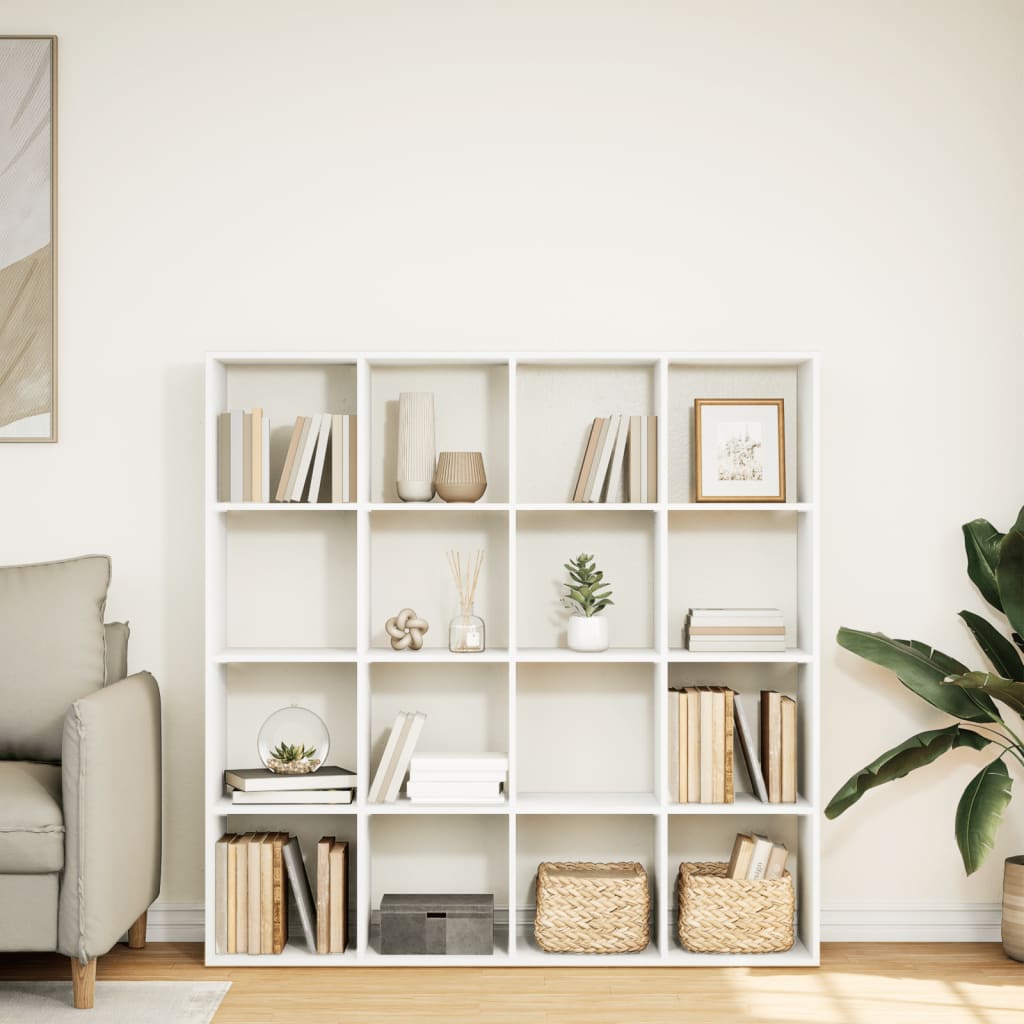 vidaXL Regał, biały, 137,5x29x137,5 cm, materiał drewnopochodny