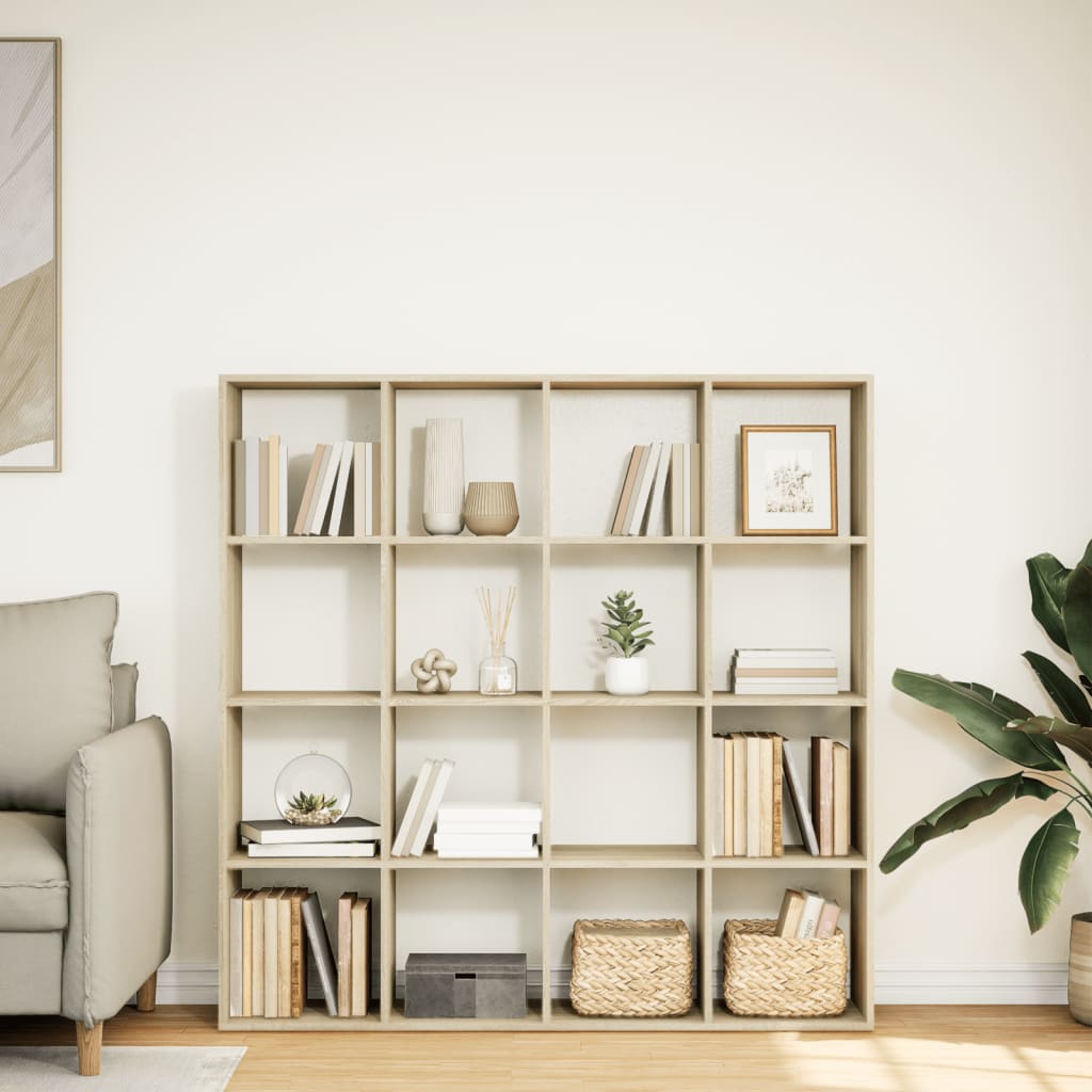 vidaXL Regał, dąb sonoma, 137,5x29x137,5 cm, materiał drewnopochodny