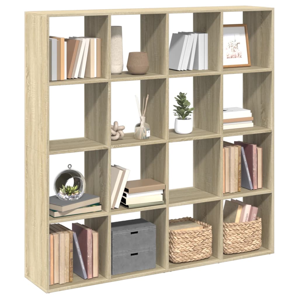 vidaXL Regał, dąb sonoma, 137,5x29x137,5 cm, materiał drewnopochodny