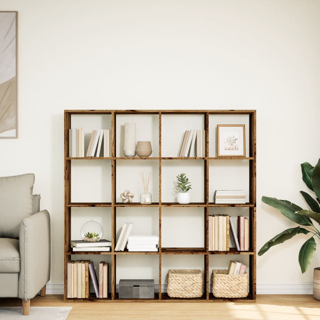 vidaXL Regał, stare drewno, 137,5x29x137,5 cm, materiał drewnopochodny
