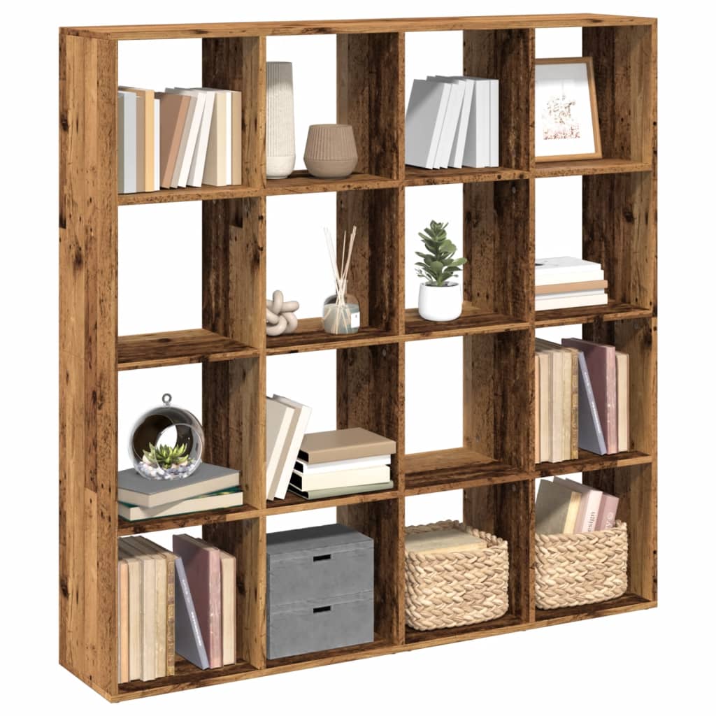 vidaXL Regał, stare drewno, 137,5x29x137,5 cm, materiał drewnopochodny