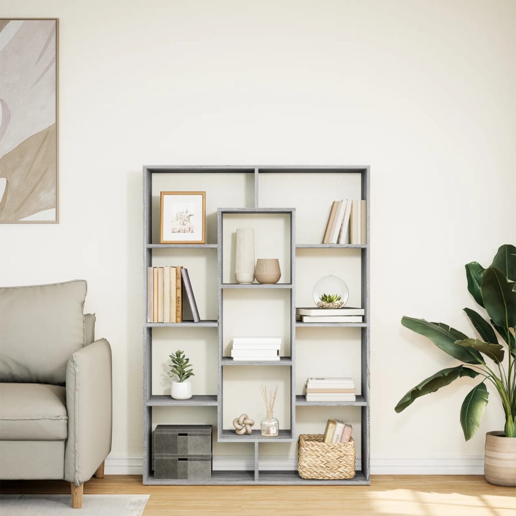 vidaXL Regał, szary dąb sonoma, 102x29x143 cm, materiał drewnopochodny