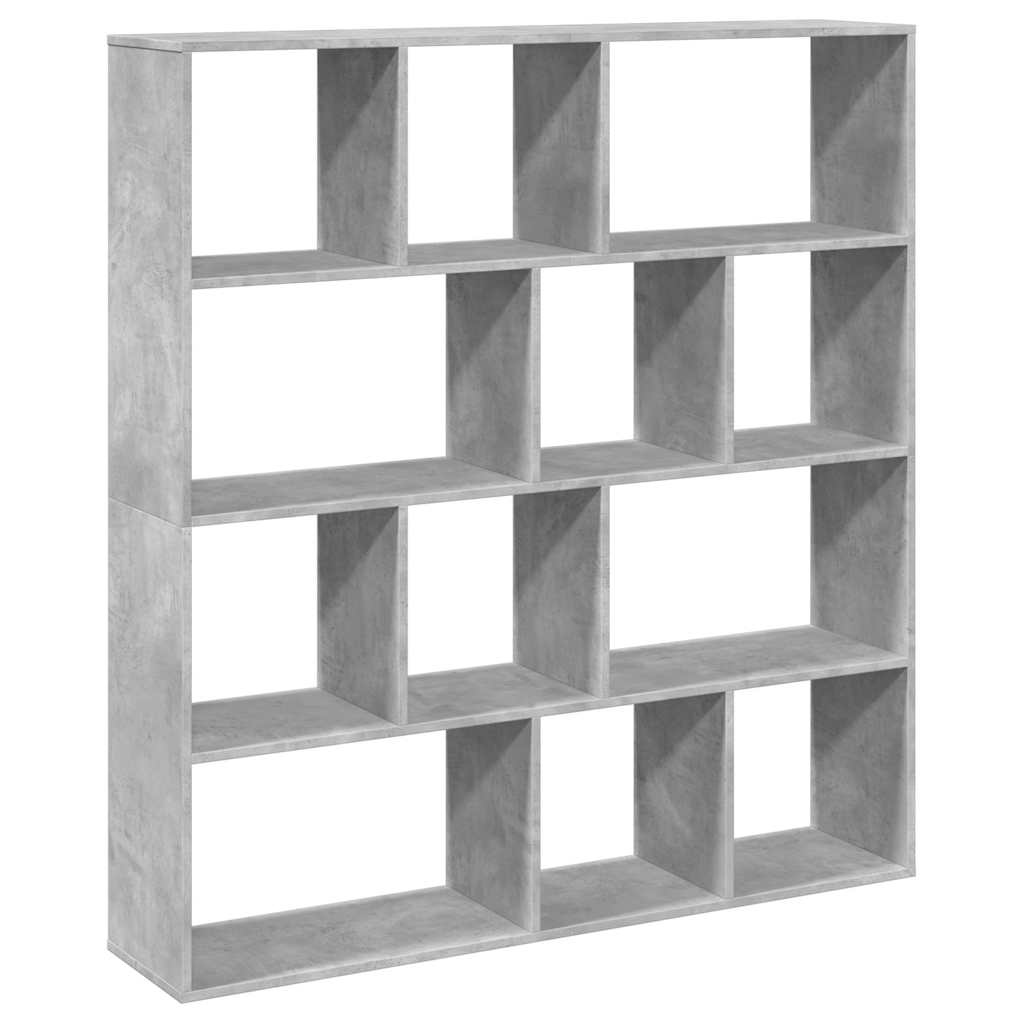 vidaXL Regał, szarość betonu, 132x29x141,5 cm, materiał drewnopochodny