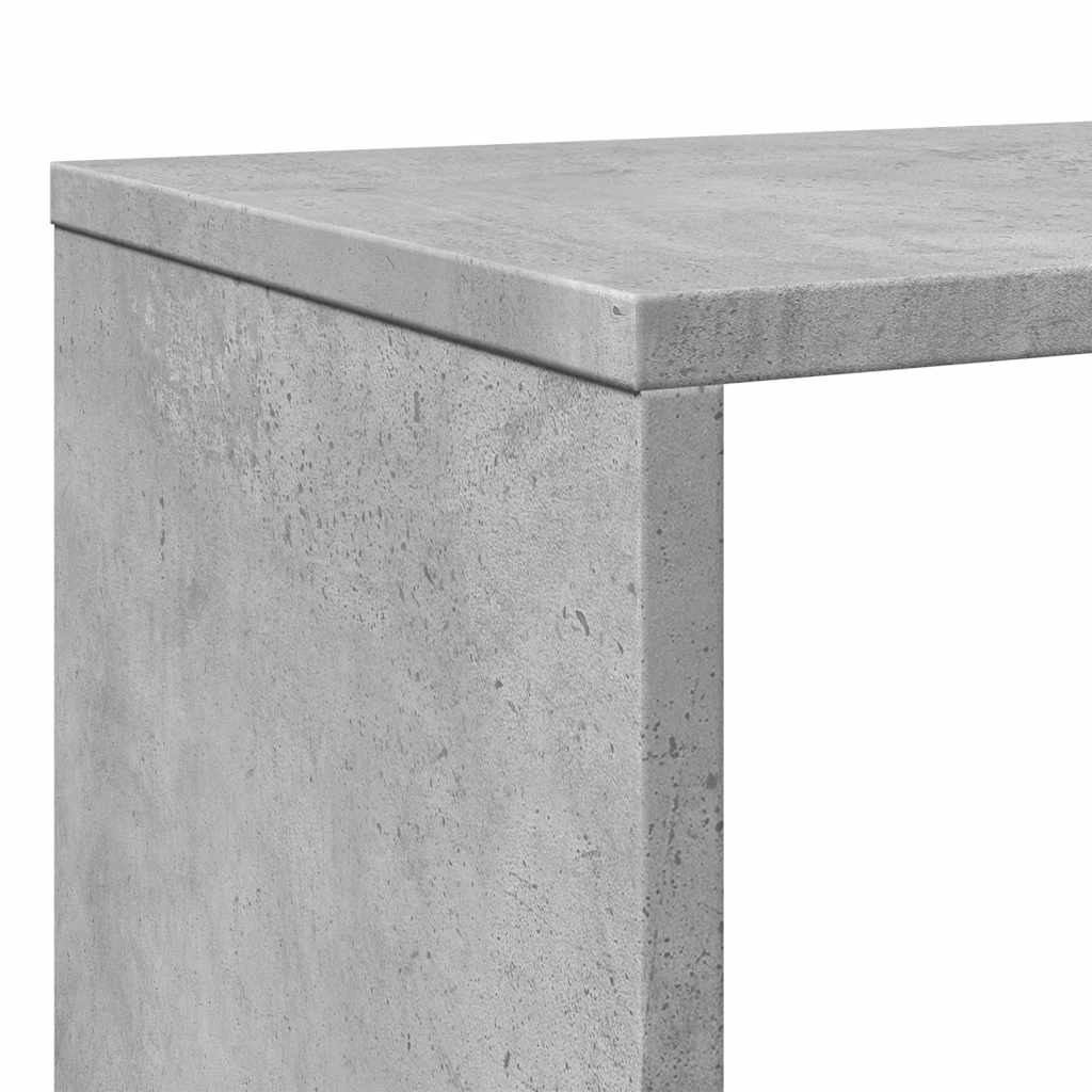 vidaXL Regał, szarość betonu, 132x29x141,5 cm, materiał drewnopochodny