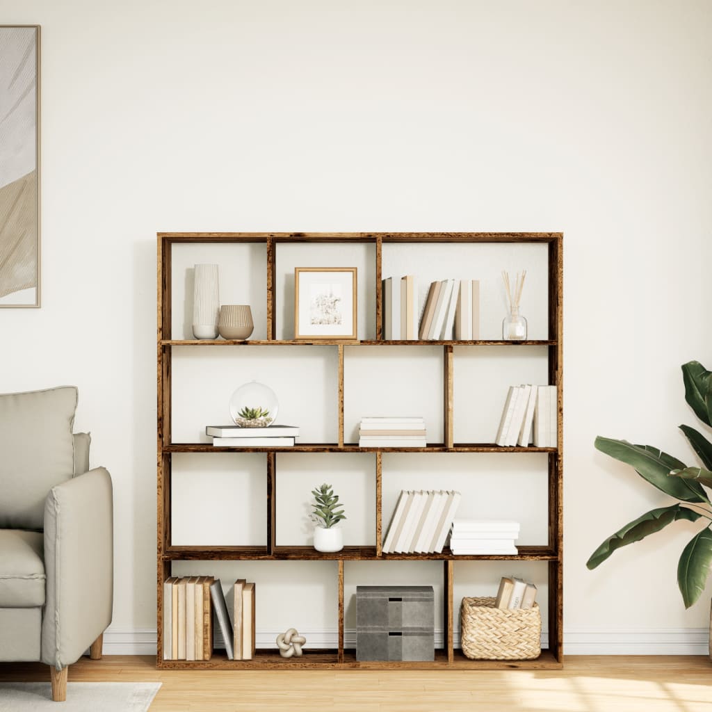 vidaXL Regał, stare drewno, 132x29x141,5 cm, materiał drewnopochodny