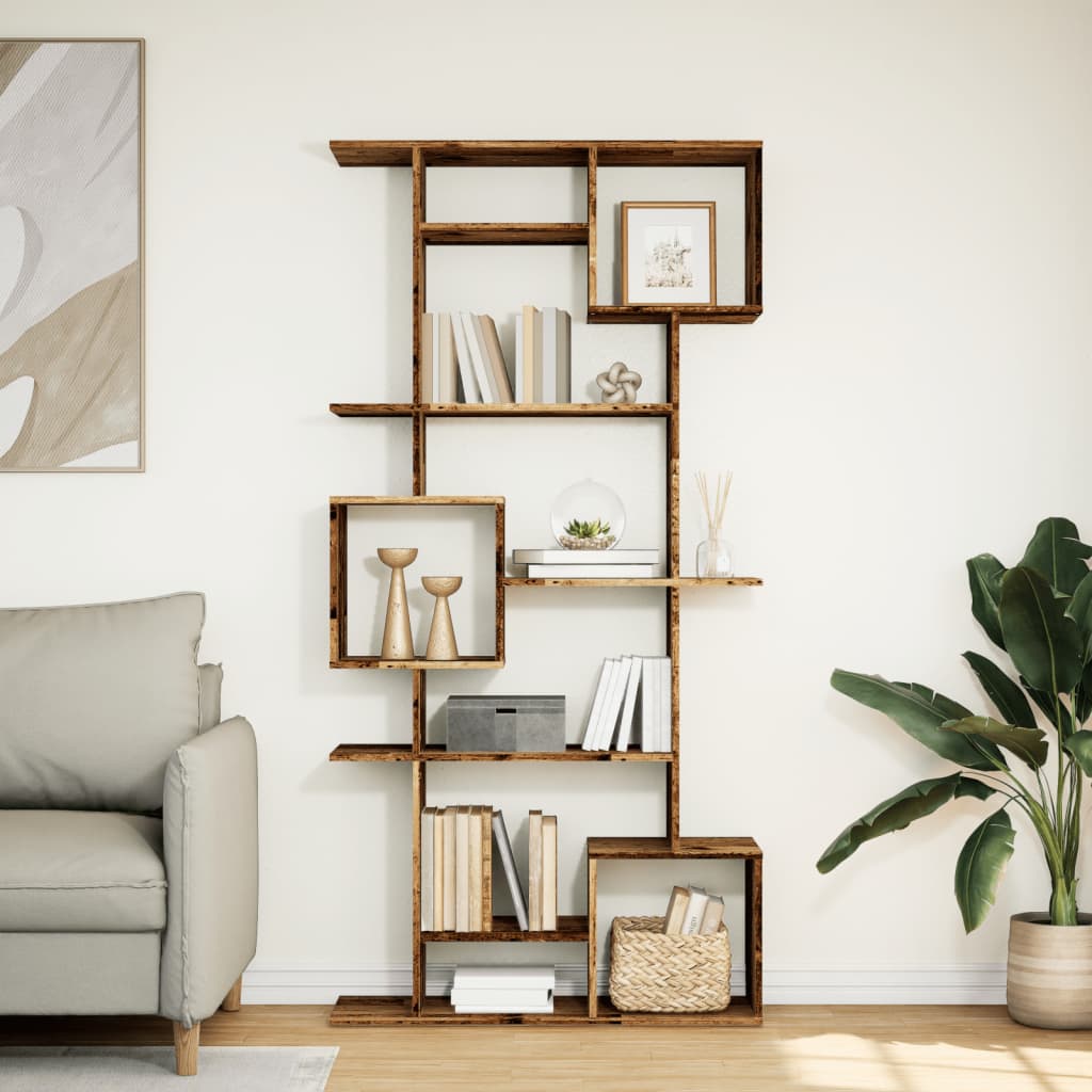 vidaXL Regał, stare drewno, 92x29x188 cm, materiał drewnopochodny