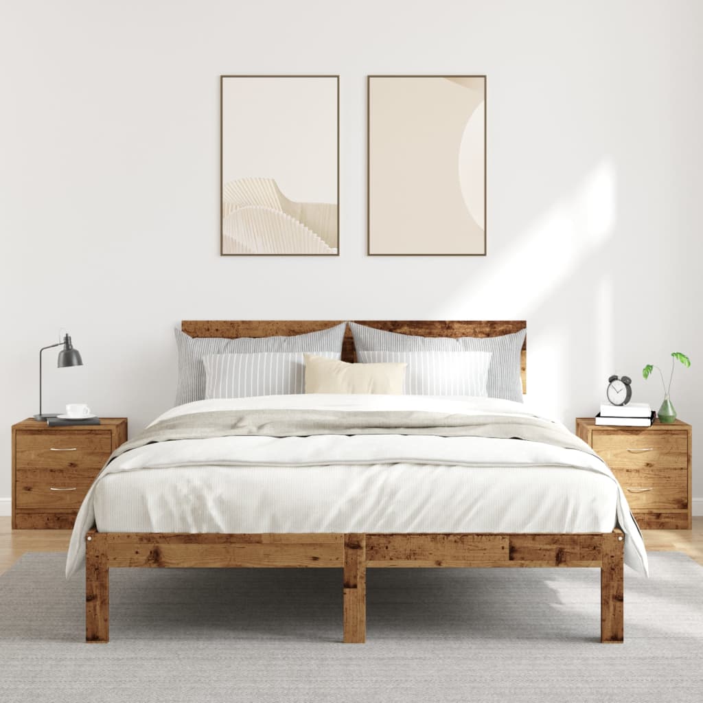 vidaXL Szafki nocne, 2 szt., stare drewno, 40x30x40 cm