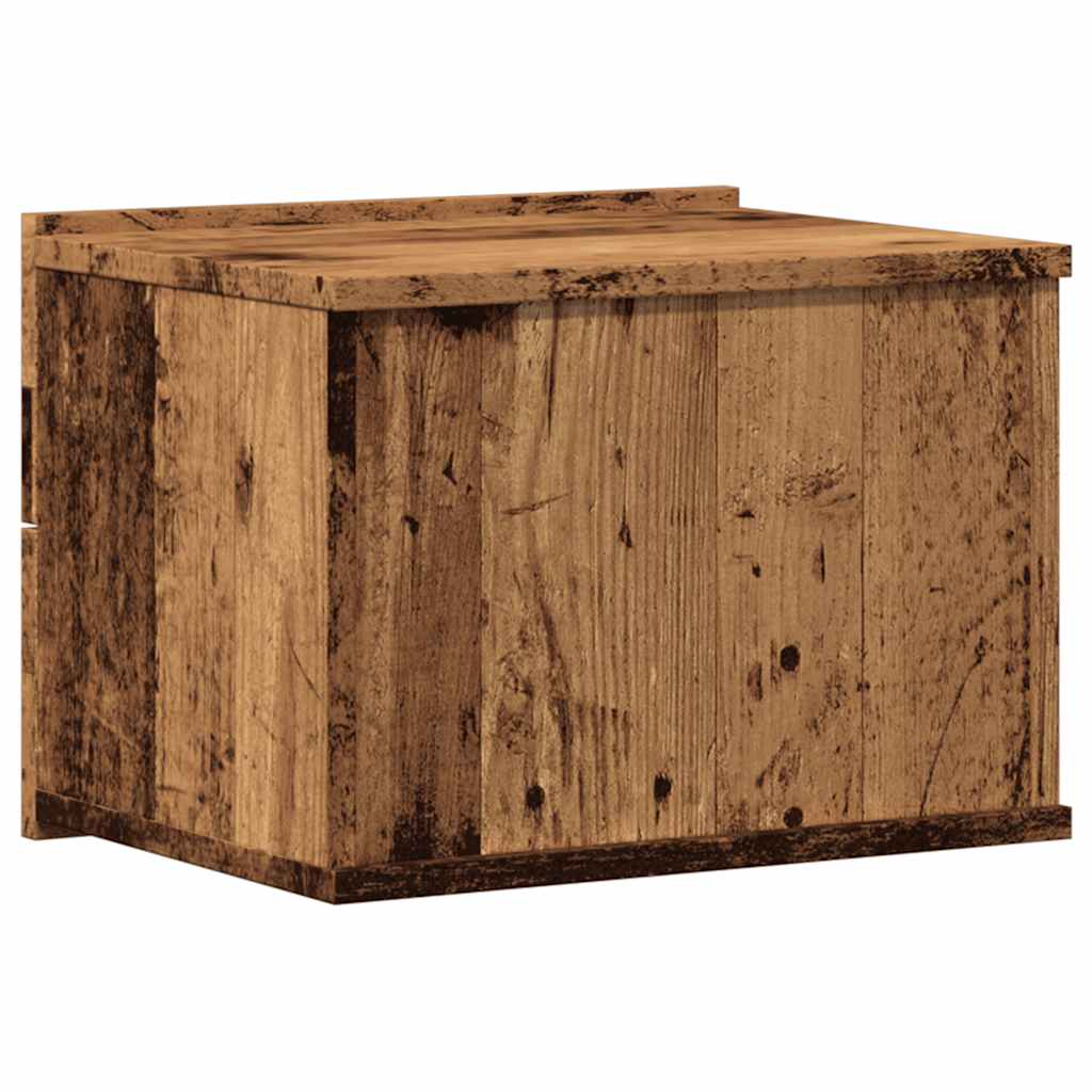 vidaXL Wisząca szafka nocna, stare drewno, 40x32x30 cm
