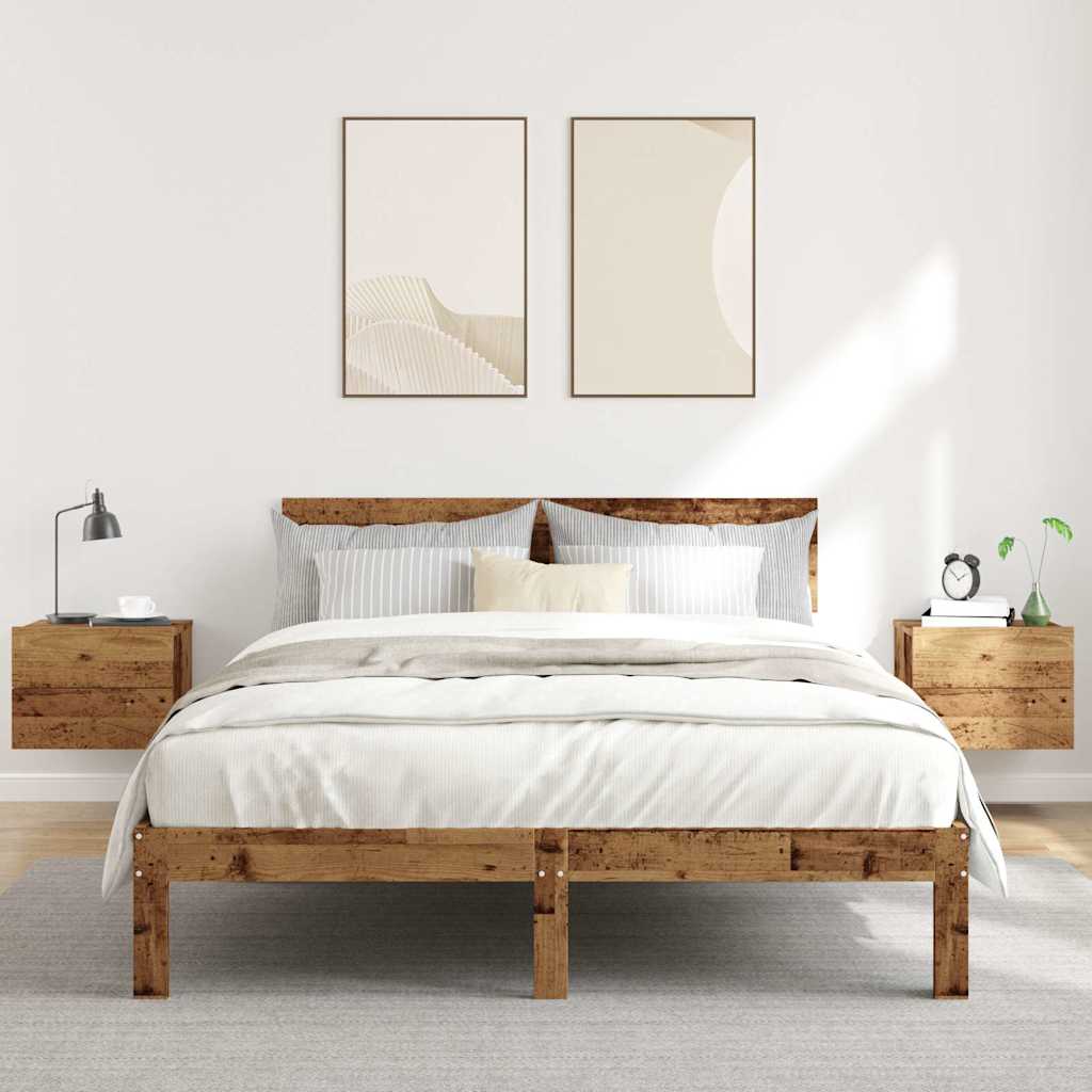 vidaXL Wiszące szafki nocne, 2 szt., stare drewno, 40x32x30 cm