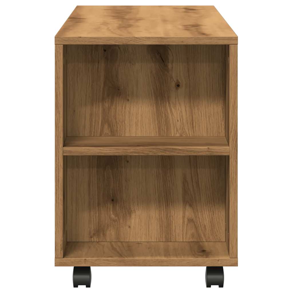 vidaXL Szafka pod TV z kółkami, dąb artisan, materiał drewnopochodny