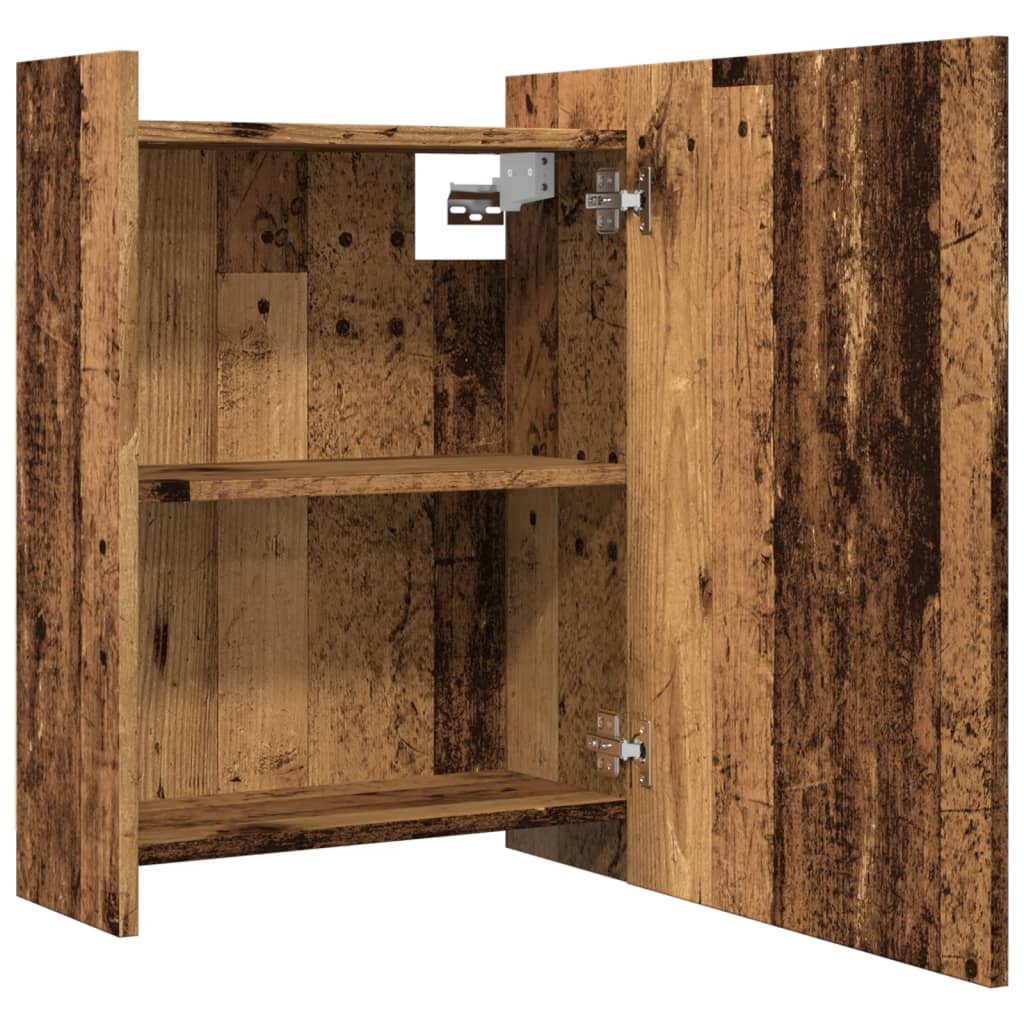 vidaXL Szafka z lustrem, stare drewno, 62,5x20,5x64 cm
