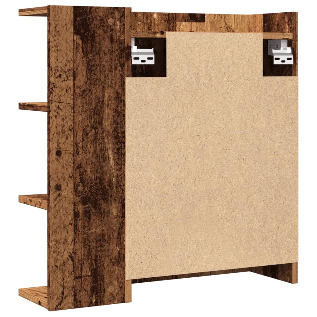 vidaXL Szafka z lustrem, stare drewno, 62,5x20,5x64 cm
