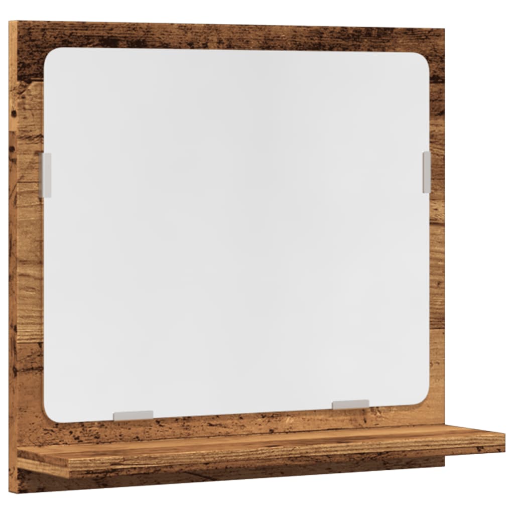 vidaXL Szafka łazienkowa z lustrem, stare drewno, 40x11x37 cm