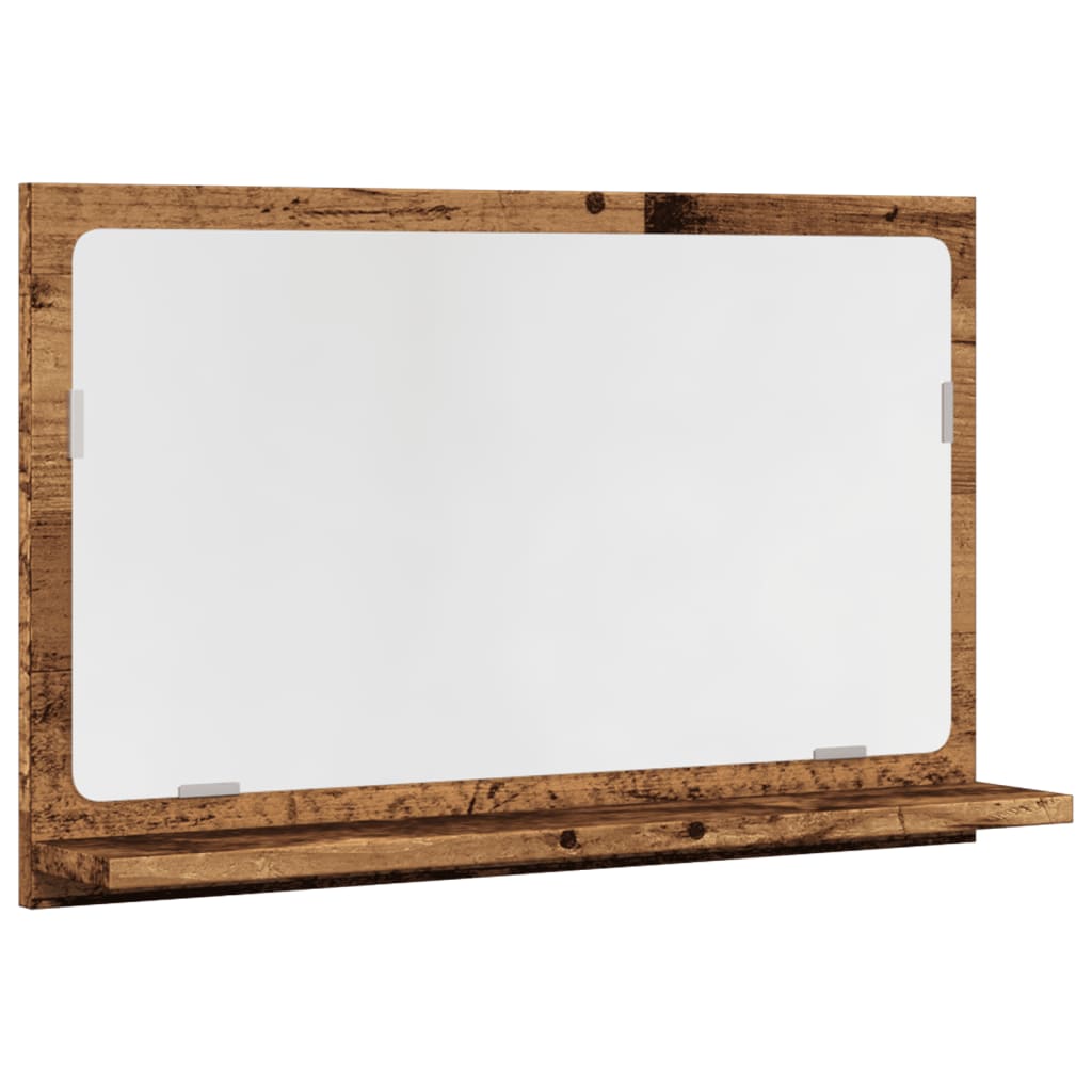 vidaXL Szafka łazienkowa z lustrem, stare drewno, 60x11x37 cm