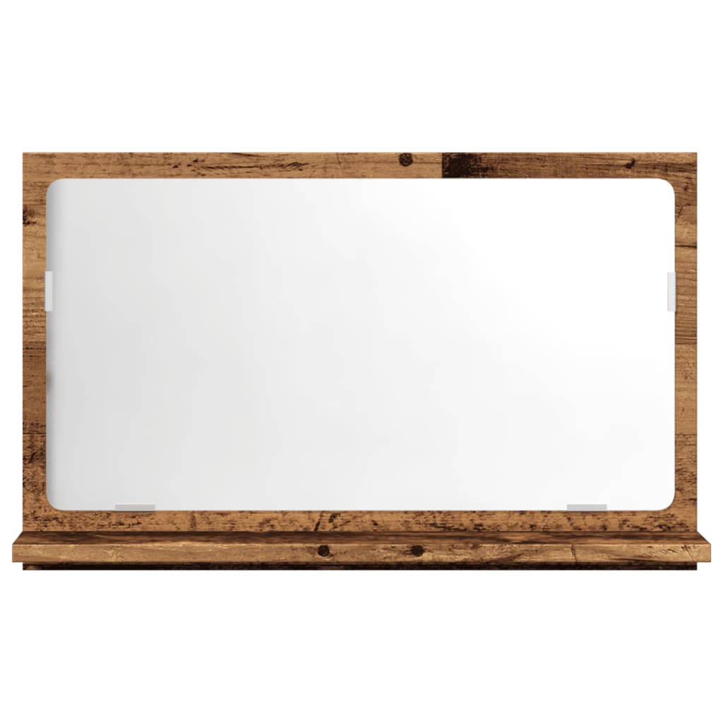 vidaXL Szafka łazienkowa z lustrem, stare drewno, 60x11x37 cm