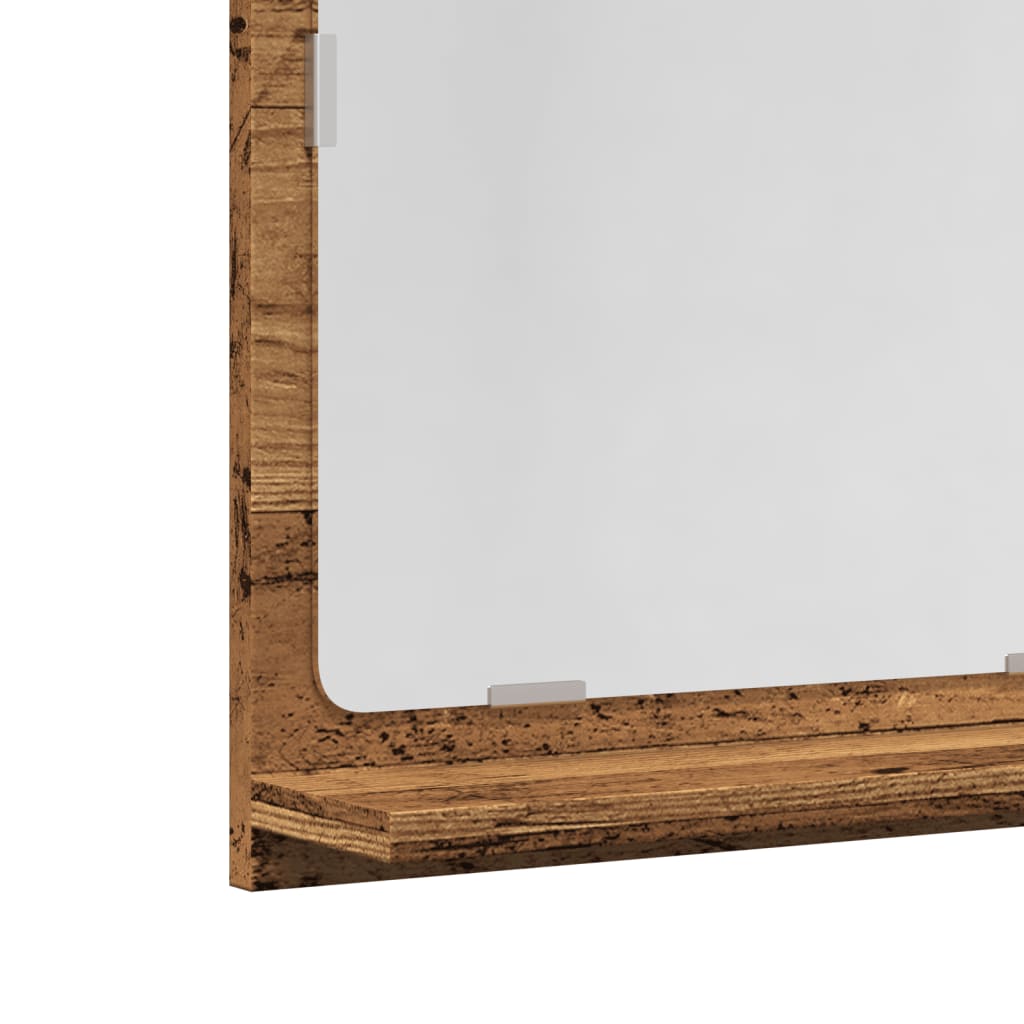 vidaXL Szafka łazienkowa z lustrem, stare drewno, 60x11x37 cm