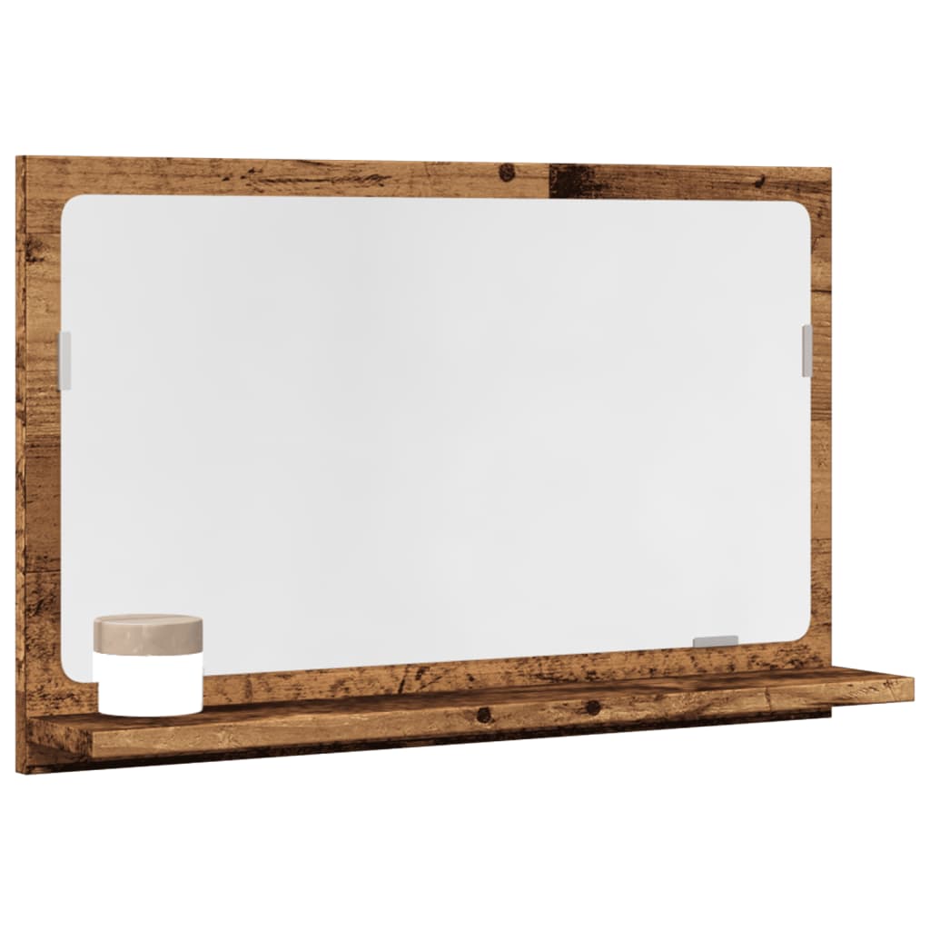 vidaXL Szafka łazienkowa z lustrem, stare drewno, 60x11x37 cm
