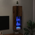 vidaXL Szafka TV, z LED, stare drewno, 30,5x30x102 cm