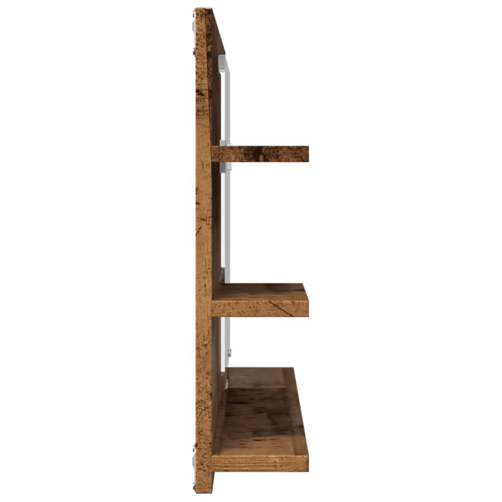 vidaXL Szafka łazienkowa z lustrem, stare drewno, 90x11x45 cm