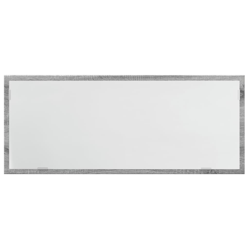 vidaXL Lustro łazienkowe z LED, szary dąb sonoma, 100x8,5x37 cm