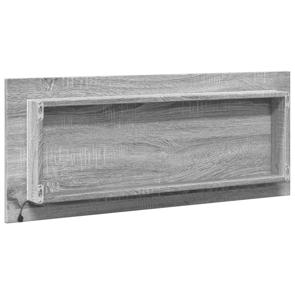 vidaXL Lustro łazienkowe z LED, szary dąb sonoma, 100x8,5x37 cm