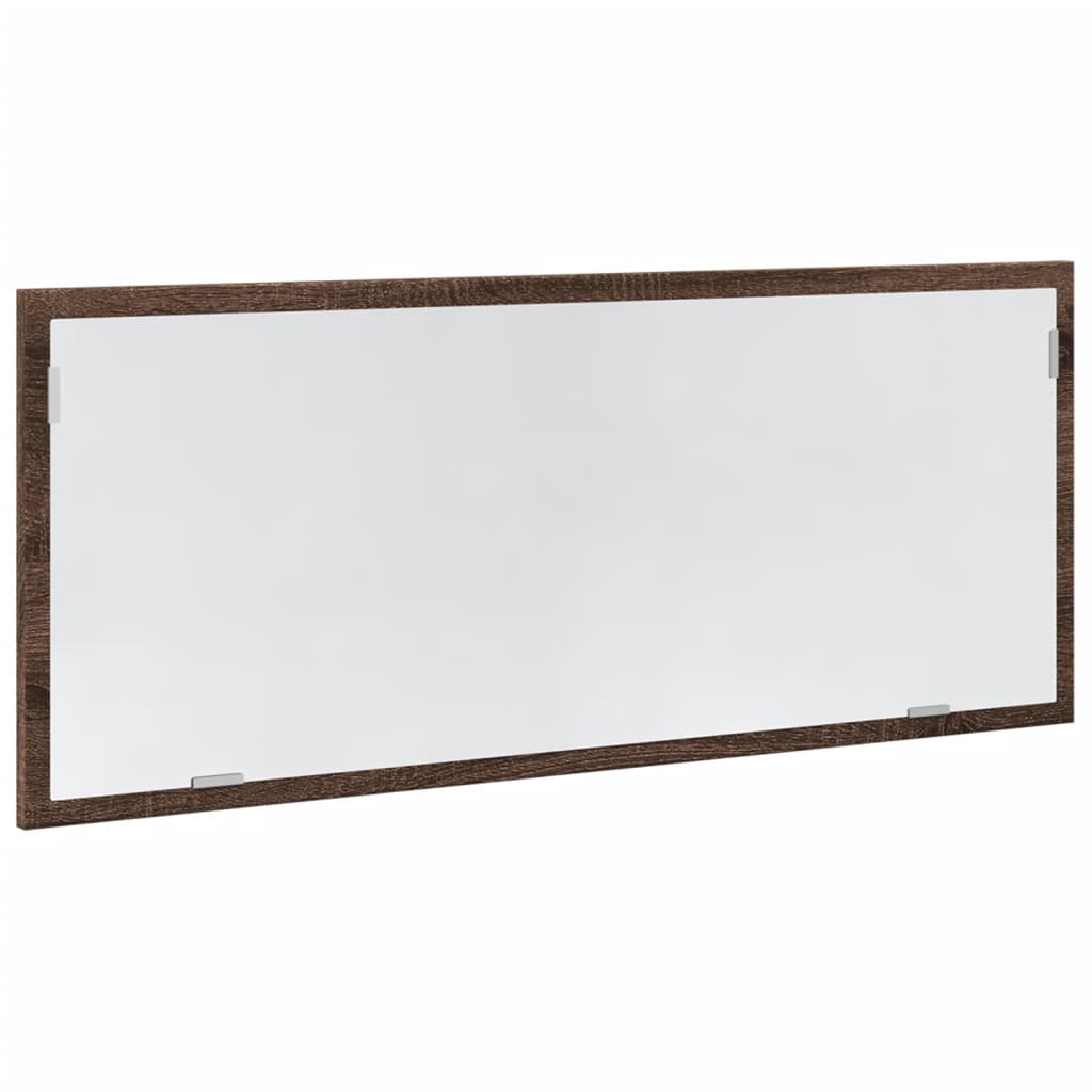 vidaXL Lustro łazienkowe z LED, brązowy dąb, 100x8,5x37 cm