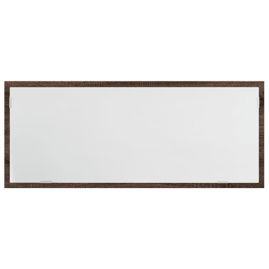 vidaXL Lustro łazienkowe z LED, brązowy dąb, 100x8,5x37 cm