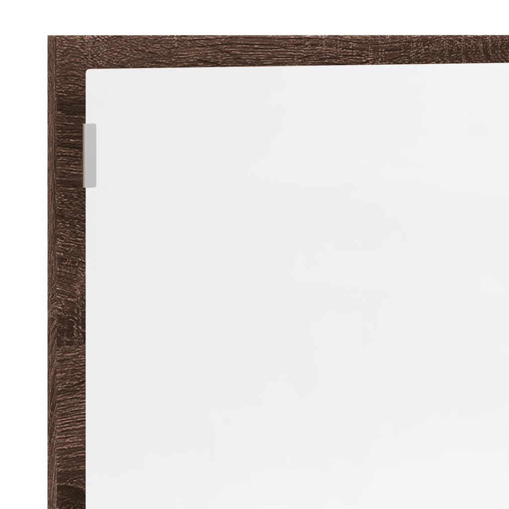 vidaXL Lustro łazienkowe z LED, brązowy dąb, 100x8,5x37 cm