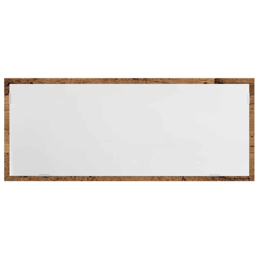 vidaXL Lustro łazienkowe z LED, stare drewno, 100x8,5x37 cm