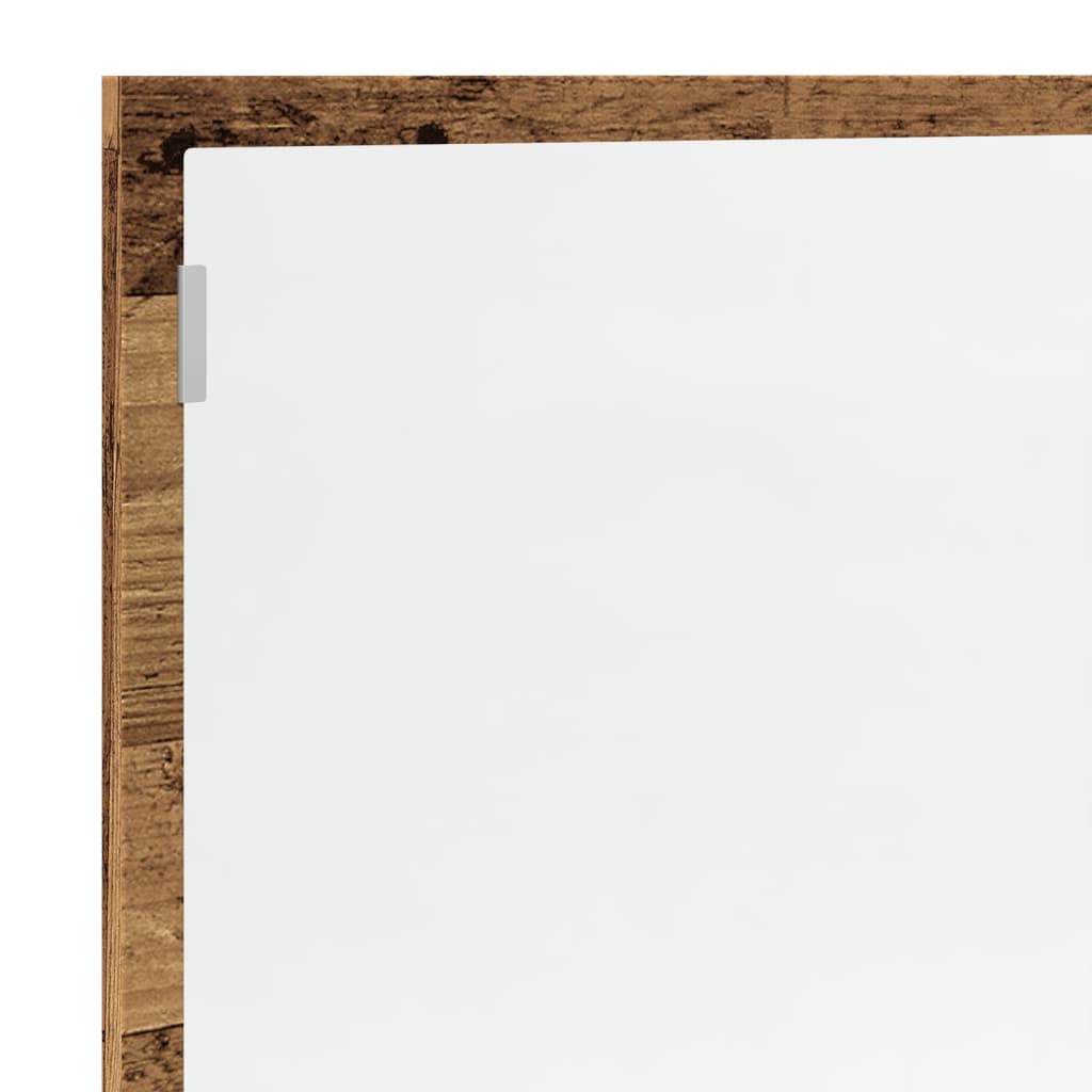 vidaXL Lustro łazienkowe z LED, stare drewno, 100x8,5x37 cm