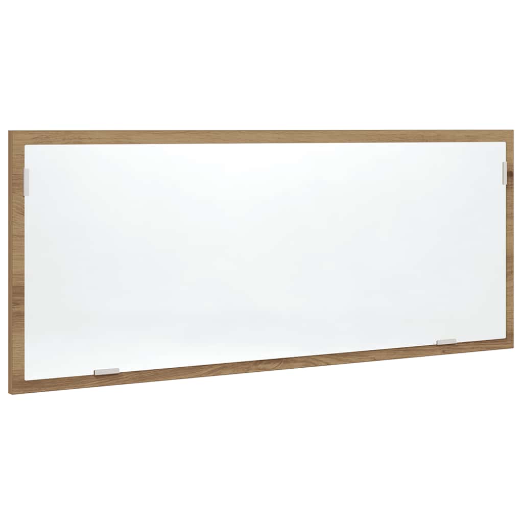 vidaXL Lustro łazienkowe z LED, dąb artisan, 100x8,5x37 cm