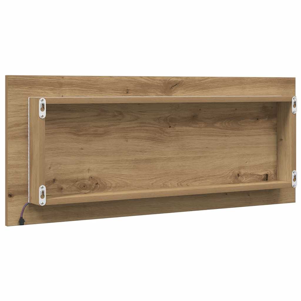 vidaXL Lustro łazienkowe z LED, dąb artisan, 100x8,5x37 cm