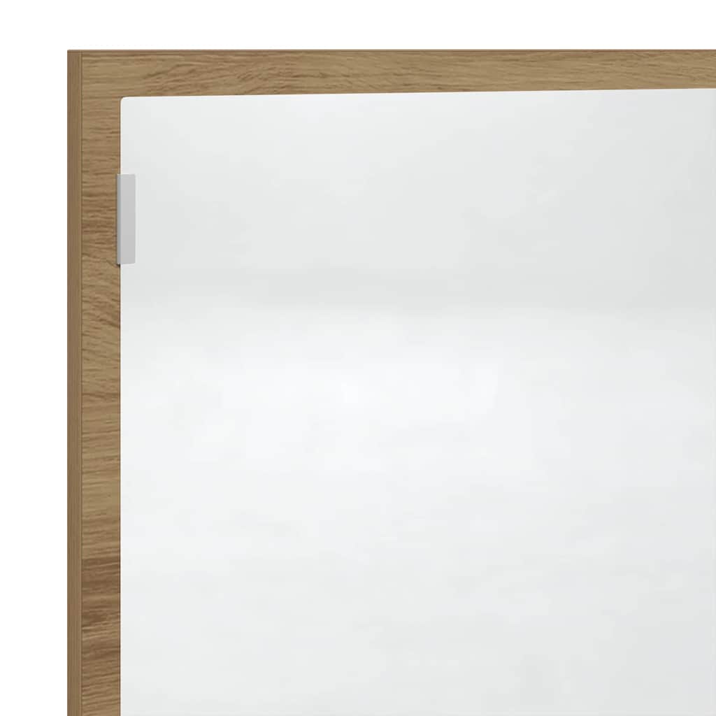 vidaXL Lustro łazienkowe z LED, dąb artisan, 100x8,5x37 cm