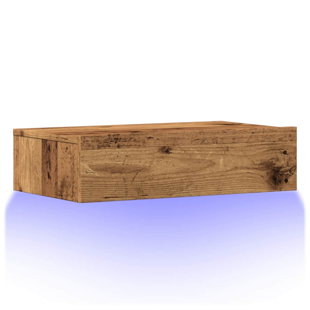 vidaXL Szafka telewizyjna z LED, stare drewno, 60x35x15,5 cm