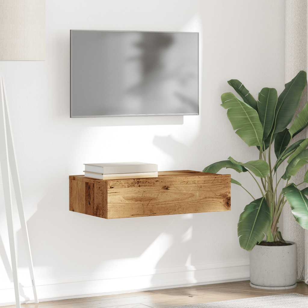 vidaXL Szafka telewizyjna z LED, stare drewno, 60x35x15,5 cm