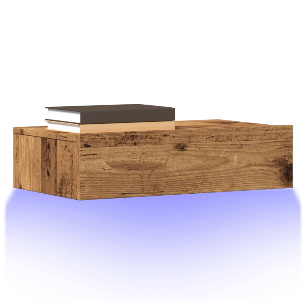 vidaXL Szafka telewizyjna z LED, stare drewno, 60x35x15,5 cm